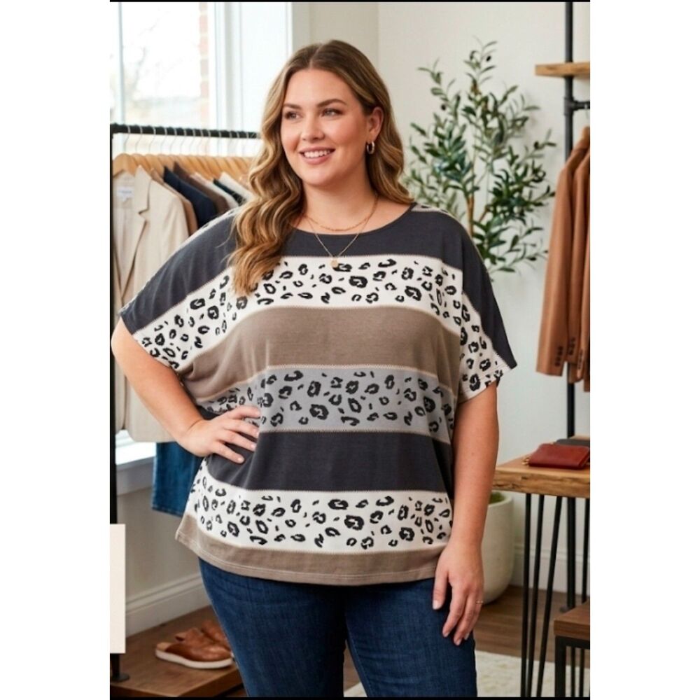 Oddi One Size Leopard Poncho New Without Tags
